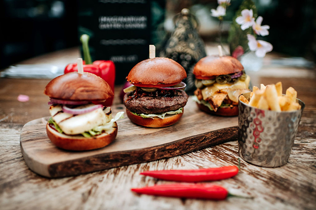 Burgers and chips at The Imaginarium